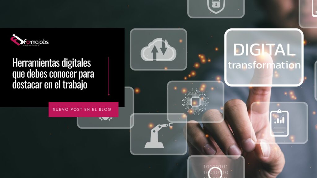 Robot con portátil representando herramientas digitales para mejorar la empleabilidad